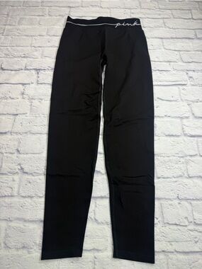 PINK Black High-Waist Leggings. Size Large.